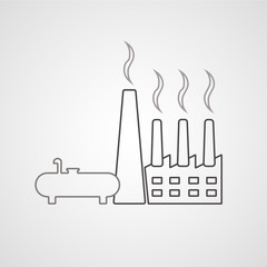 Obraz premium industrial plant isolated flat vector icon