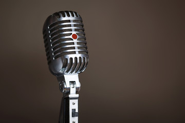 Closeup of legendary retro microphone.