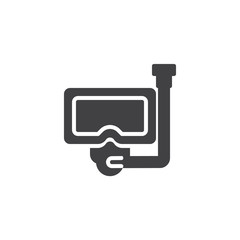 Diving mask vector icon. filled flat sign for mobile concept and web design. Snorkel simple solid icon. Scuba diving symbol, logo illustration. Pixel perfect vector graphics