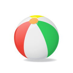 Realistic Detailed 3d Beach Ball. Vector