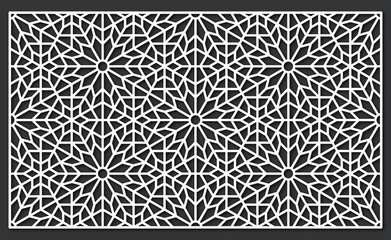 Laser cutting template. Decorative panel. Traditional oriental pattern.