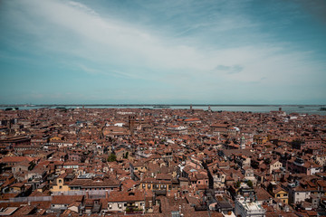 Overlooking the city of Venice in Italy