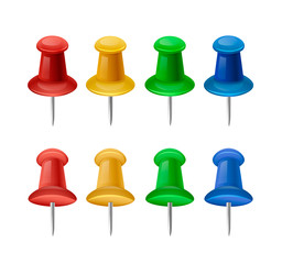 Set of bright push pins