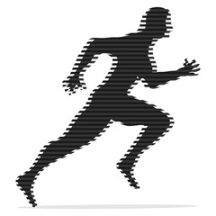 Running Man. Abstract, black running man on a white background.