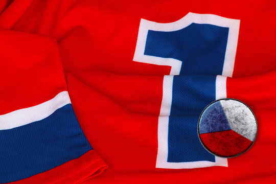 Hockey sweater and Czech puck
