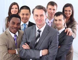 businessman and cohesive business team