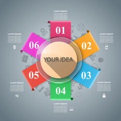 3D infographic design template and marketing icons.