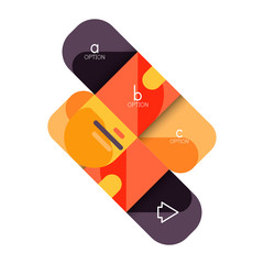 Infographics option and step by step in rounded squares, element of chart, graph, diagram with options, parts, processes