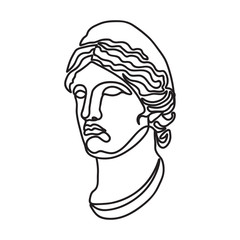 greek goddess continuous single line style.
