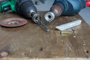 The industrial engineer using a mechanical drill machine