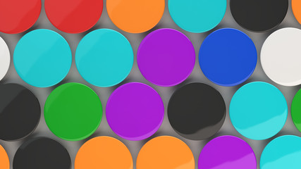 Blank colorful badges on black background