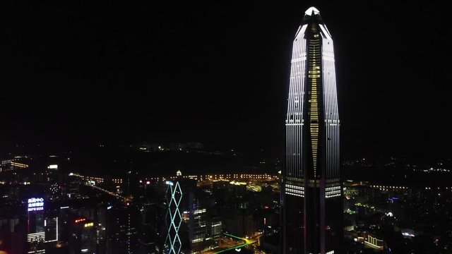 shenzhen night drone shot