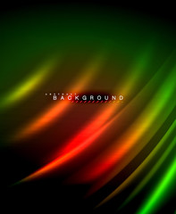 Neon glowing techno lines, hi-tech futuristic abstract background template with square shapes