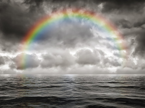 rainbow at the ocean