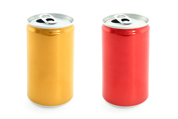 Aluminium or metallic cans isolated on white background