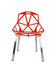 Futuristic Metal Polygon Outdoor Chair Front View