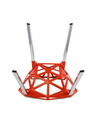 Futuristic Metal Polygon Outdoor Chair Bottom View