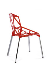 Futuristic Metal Polygon Outdoor Chair Rear Right View
