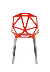 Futuristic Metal Polygon Outdoor Chair Rear View