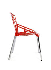 Futuristic Metal Polygon Outdoor Chair Side View