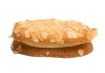 almond biscuits with cream isolated