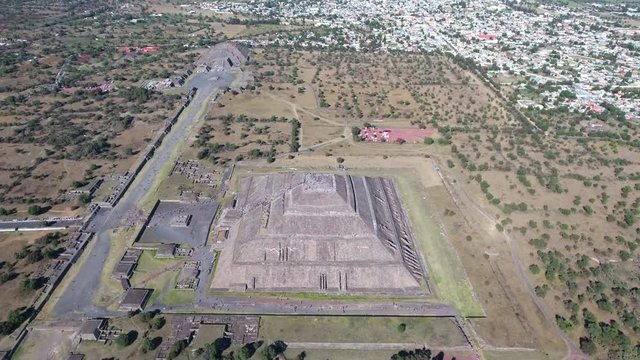 Aerial view of Teotihuacan, aztec pyramid - Mexico City