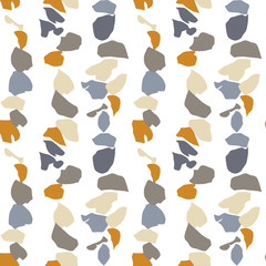 Vector organic seamless abstract background, botanical motif with stylized leaves, freehand doodles pattern.