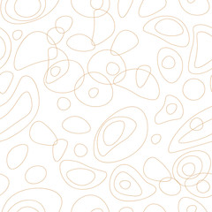 Fototapeta premium Organic abstract shapes vector seamless pattern. Modern simple background with hand drawn rounded shapes.
