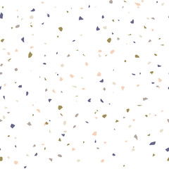 Fototapeta premium Terrazzo flooring textured surface modern abstract pattern. Vector seamless abstract repeat with chips of marble or granite in soft pastel colors.
