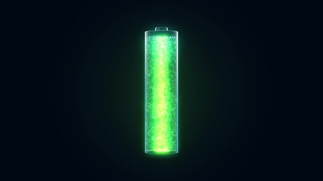 Battery charge. Graphic animation.