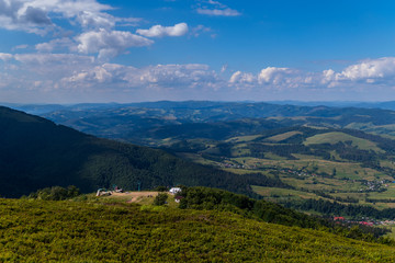 Fototapeta premium Magnificent view of the nearby mountain village with small houses