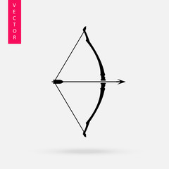 cupid bow vector icon, Arrow and bow