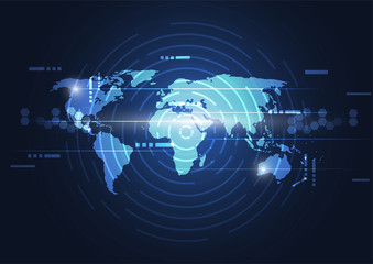 Global network connection. World map point and line composition concept of global business. Vector Illustration