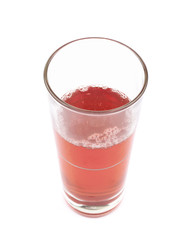 Tall glass of juice isolated