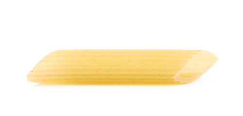 Dry penne pasta isolated