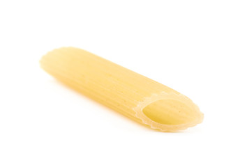 Dry penne pasta isolated