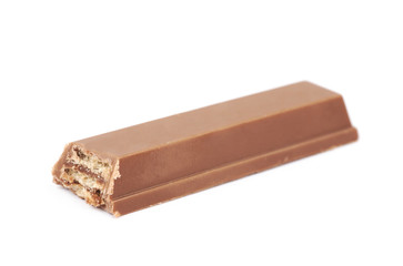 Chocolate coated wafer isolated