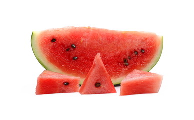 Fresh watermelon slices isolated on white background