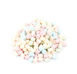 Pile of mini marshmallows isolated