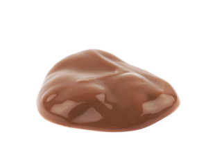 Puddle of chocolate pudding isolated
