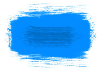 Blue watercolor brush strokes. Abstract cian blue watercolor on white background