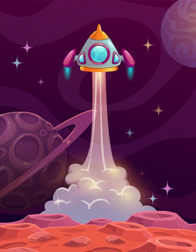 Rocket lounch from alien planet.