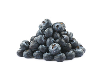 Pile of blueberries isolated