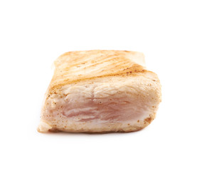Semi-cooked chicken piece isolated