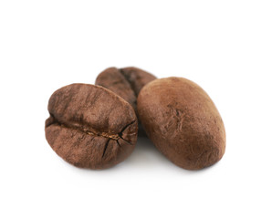 Pile of coffee beans isolated