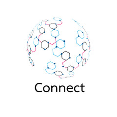 Abstract connection icon logo design made