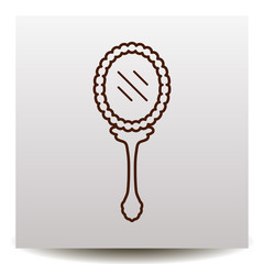 mirror line vector icon on a realistic paper background with shadow