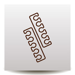 toe separator line vector icon on a realistic paper background with shadow