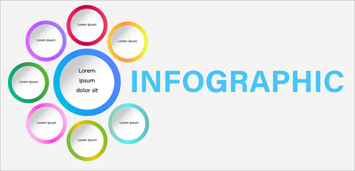 Infographic of seven element concept for business.