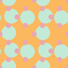 Polka dot seamless pattern with grunge shapes